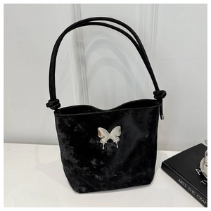 Sac À Épaule Décoration Papillon Cuir PU Boucle Métallique Bandoulière Nouée Décontracté Polyvalent Pour Femmes