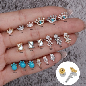 Roestvrij Staal Stift Koper Zirkonia Kraakbeen Oorknopjes Boze Oog Marquise Peervorm Blauw Turkoois Oorbellen Voor Vrouwen Sieraden
