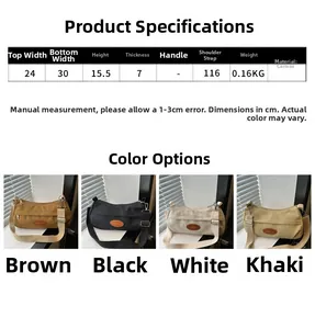 Detailed size chart and multi-color view of minimalist canvas crossbody messenger bags