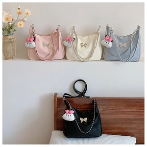 Women PU Leather Hobo Shoulder Bag Metal Butterfly Large Capacity Minimalist Urban Crossbody Bag Casual Fashion Handbag