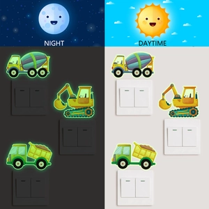 Lichtgevende bouwvoertuig schakelaar stickers met dag en nacht gloeiend effect