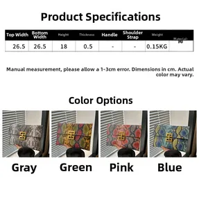 Spécifications de taille et quatre couleurs de pochettes en similicuir à motif serpent