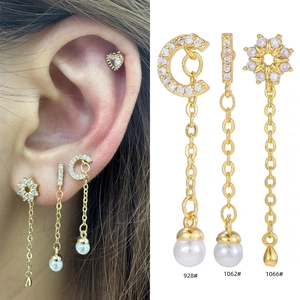 Boucles D'oreilles Longues À Pompons Avec Tige En Acier Inoxydable Cuivre Zircon Incrusté Pendentif Künstliche Perle Bijoux Pour Femmes