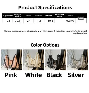 Guide des tailles pour grand sac cabas incluant les dimensions et les options de couleur