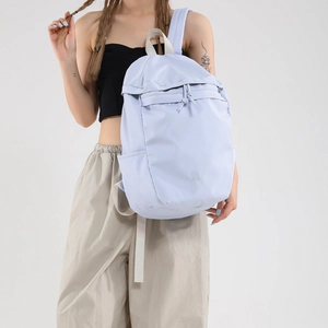 Light blue nylon backpack for women with spacious design for daily commuting use