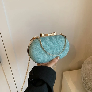 Sac De Soirée Pour Femmes Pochette Paillettes Brillantes Poignée Anneau Métal Fermoir Noeud Papillon Mariage Bandoulière
