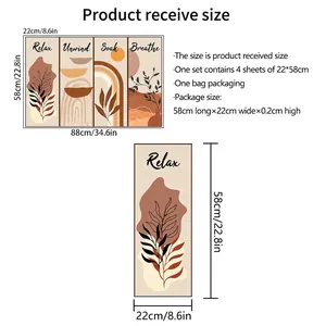 Tableau des tailles pour stickers muraux bohèmes 88x58cm avec détails et dimensions exacts