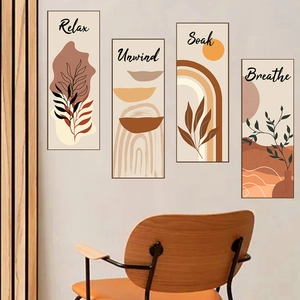 Set de stickers muraux bohèmes avec texte Relax et Unwind pour décoration de chambre