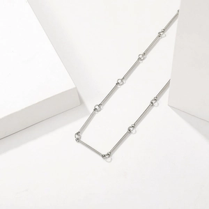 Collier À Maillons En Barres D'Acier Inoxydable Minimaliste Chaîne De Clavicule Géométrique Pour Femmes Bijoux