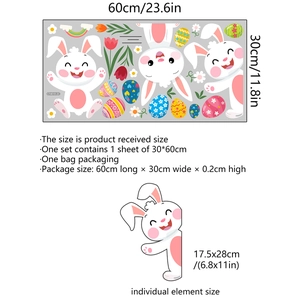 Wandtattoo Set mit Osterhasen, bunten Eiern und Regenbogen für das Kinderzimmer