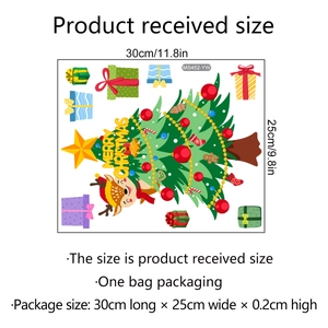 Christmas tree and reindeer toilet sticker decal set with Merry Christmas text