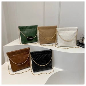 Women Woven Bucket Bag PU Leather Vintage Chain Shoulder Crossbody Handbag Casual Summer Small Versatile Purse