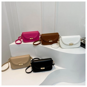 Small Square Shoulder Bag PU Leather Flap Crossbody Purse With Gold Metal Lock Adjustable Strap Fashion Chic For Women