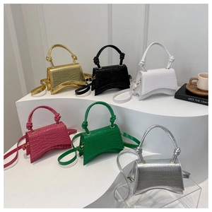 Mini crocodile pattern hourglass handbags in multiple colors with knotted handles