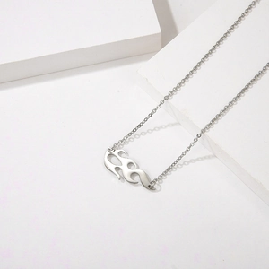 Collier Pendentif Flamme Acier Inoxydable Punk Hip Hop Streetwear Couleur Argent Chaîne En O Bijoux Hommes Femmes