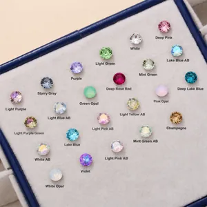 23 colors of 8mm octagon cut cubic zirconia and opal studs in titanium steel