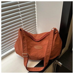 Large Capacity Nylon Shoulder Bag Crescent Half Moon Crossbody Tote Casual Y2K Style Adjustable Strap For Women