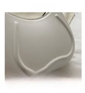 Macro detail of matte white leather bag featuring curved embossed lines and fine stitching