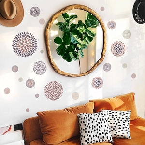 Floral geometric wall stickers in Nordic style for living room home decoration