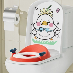 Cartoon Chick Toilet Lid Sticker Waterproof PVC Bathroom Wall Decal Self Adhesive Sunflower Decoration Home Washroom