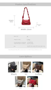 Detailed size chart of women's PU leather bag with chain and bow decoration