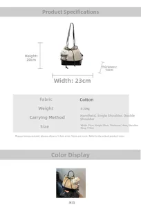 Detailed dimensions and structure of the drawstring canvas bucket bag with plush charm