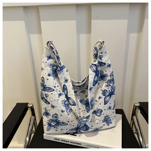 Butterfly Zodiac Print Large Capacity Tote Bag Synthetic Leather Fashion Shoulder Handbag For Women Daily Use