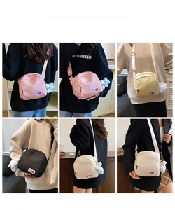 Collage of large nylon shell bags in multiple colors with star charms and adjustable straps