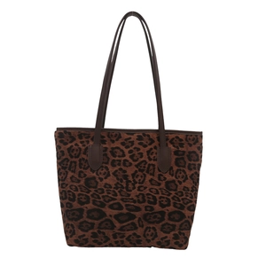 Large capacity leopard print tote bag with brown shoulder straps for women 2024 fashion
