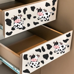 Autocollants Muraux Motif Vache Dessin Animé PVC Décalcomanies Adhésives Pour Chambre D'Enfant Décoration Meubles Imperméable