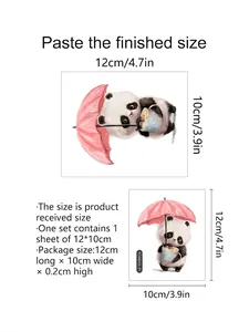 Guide des tailles détaillé pour l'autocollant mural panda de 12cm x 10cm