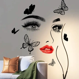 Wall Stickers PVC Eyes Butterfly Red Lips Modern Art Minimalist Decals For Living Room Bedroom Home Decor Fashionable