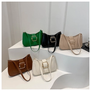 Minimalist moon-shaped underarm bags in five colors with golden buckles for women