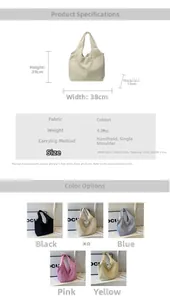 Detailed size specifications for the waffle-texture tote bag with 38x29x12cm dimensions