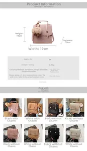 Detailed size specifications and color options for the 3-way convertible PU backpack