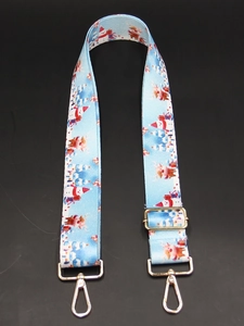 Adjustable bag strap with Christmas snowman print and silver metal lobster clasps
