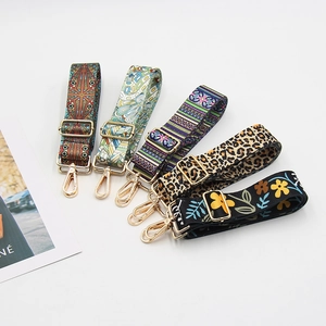Adjustable Wide Shoulder Strap For Handbags Crossbody Bag Replacement Belt Gold Metal Buckle Floral Leopard Christmas Theme