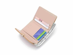 Detailed interior of a tri-fold wallet showing card slots and a cash compartment
