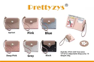 Detailed interior view of a PU leather short wallet showing card slots and coin pocket