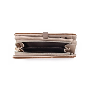 Portefeuille vintage marron pour femme avec fentes pour cartes et poche zippée pratique