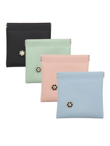 Detail von vier Krokodilmuster PU-Ledertaschen mit Blumen-Kristall-Schnappverschluss