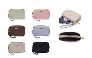 Internal view showing multiple card slots and passport compartments of this zip purse