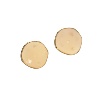 Élégantes boucles d'oreilles géométriques en nacre avec monture dorée et aiguille S925
