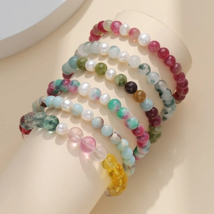 Bracelet En Perles De Culture Deau Douce Baroque Pierre Naturelle Fait Main Coloré Bijoux De Mode Pour Femmes