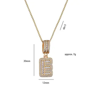 Gold plated letter E pendant necklace with sparkling cubic zirconia in stylish design