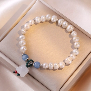 Freshwater Pearl Bracelet S925 Sterling Silver Lily Of The Valley Pendant Elegant New Chinese Style Jewelry For Women