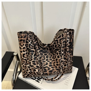 Women's Large Capacity Leopard Print Tote Bag Retro Synthetic Leather Shoulder Bag Casual Daily Commuting Shopper Bag Fashion Handbag