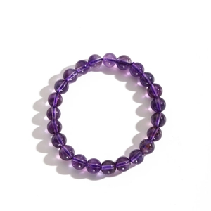 Uruguay natural deep purple amethyst bead bracelet with 7A grade gemstone clarity