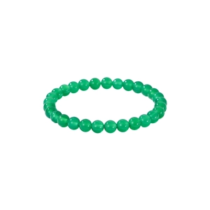 Green Agate Beaded Bracelet Vintage Minimalist Style Emerald Green Transparent Round Beads Elegant Jewelry Gift Women