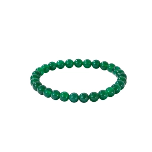 Natural green Hetian jade round bead bracelet with polished finish and translucent texture